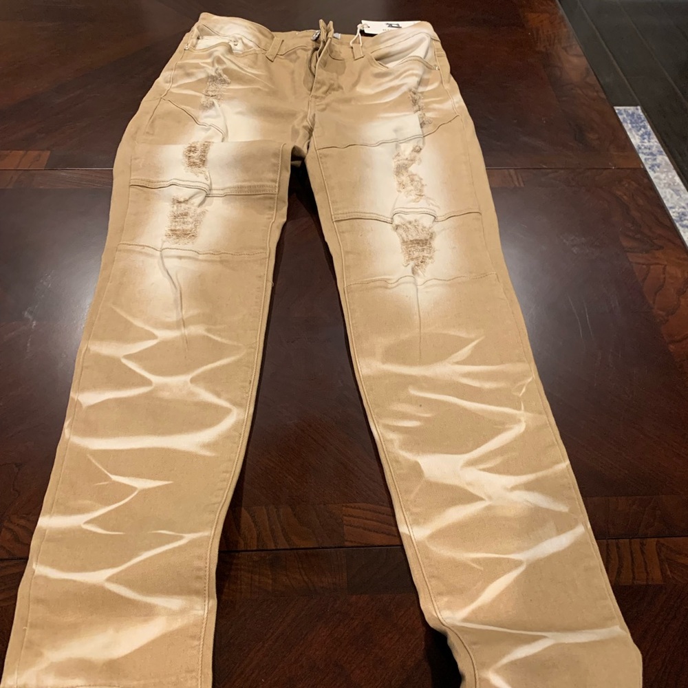 Gold/cream jeans new